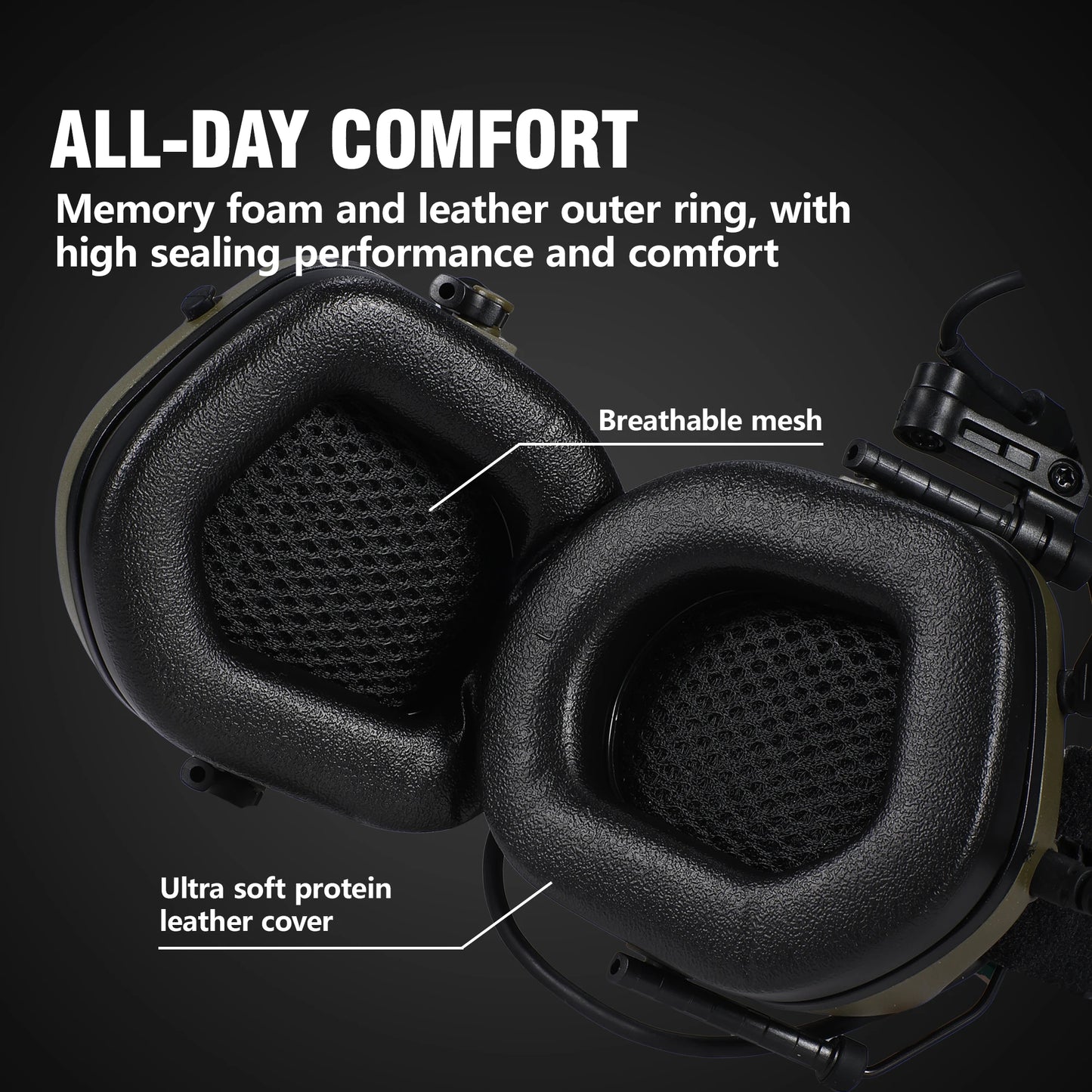 ARM NEXT F10 Tactical Electronic Shooting Earmuffs Outdoor Hunting Sound Pickup Noise Reduction Protection Hearing Headset
