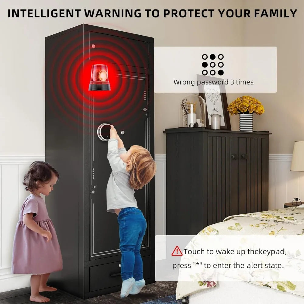 Large Gun Safe for Rifles Pistols 10-15 Gun Capacity Home Security Cabinet