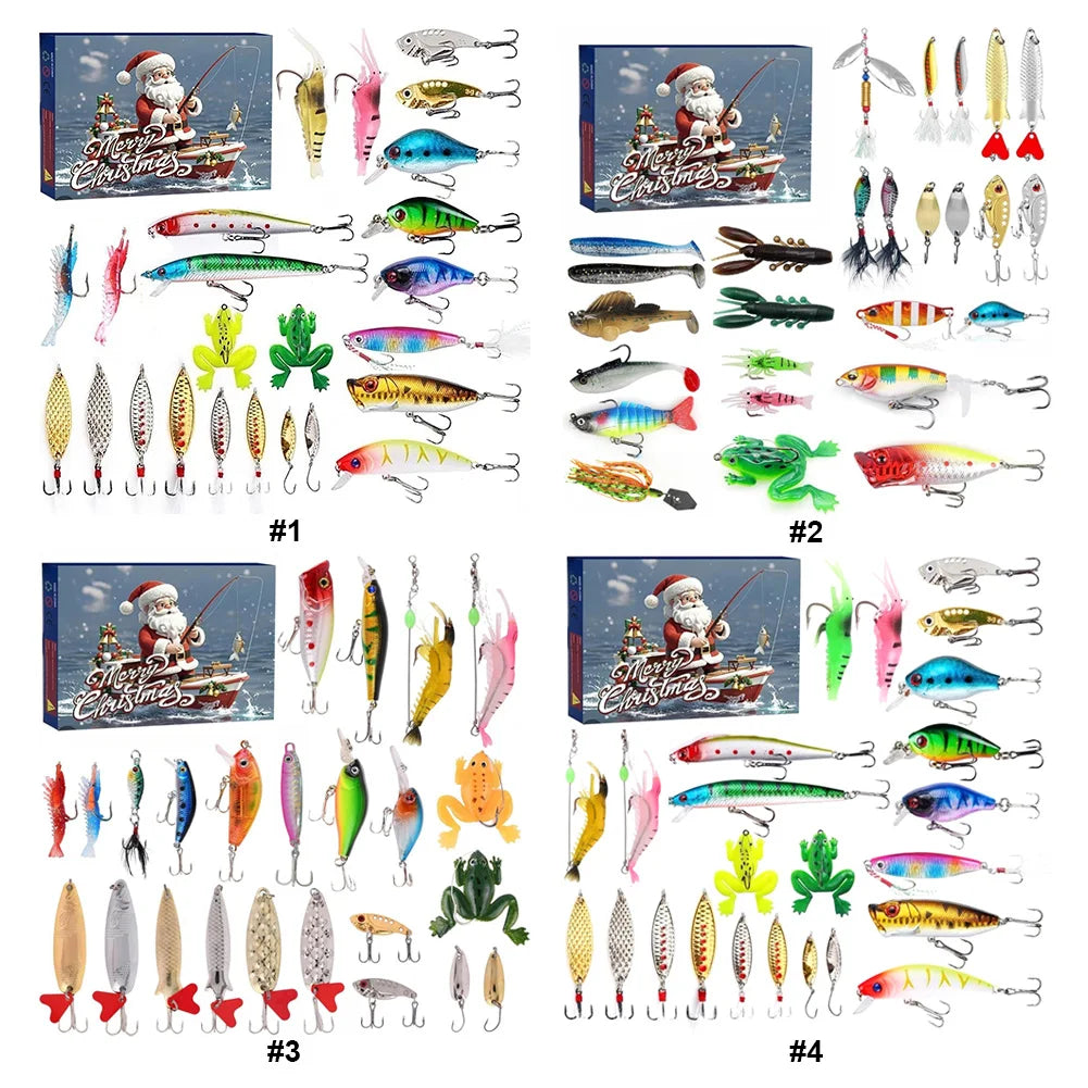 Shunmaii Fishing Advent Calendar 24 Lurebaits Christmas Countdown for Enthusiasts