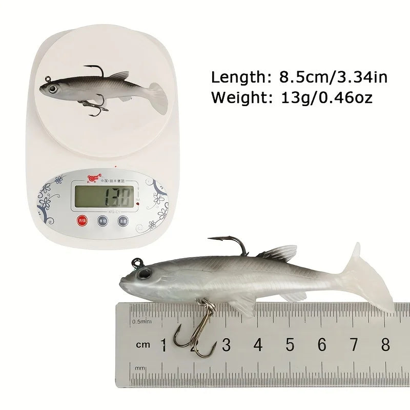Five Piece Realistic Soft Bait Kit With Sharp Hooks
