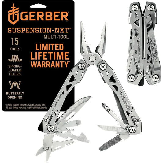 Electric GearSuspensionNXT 15in1 EDC AllInOne MultiTool KnifePliers WireStripper SurvivalGear RuggedBuild