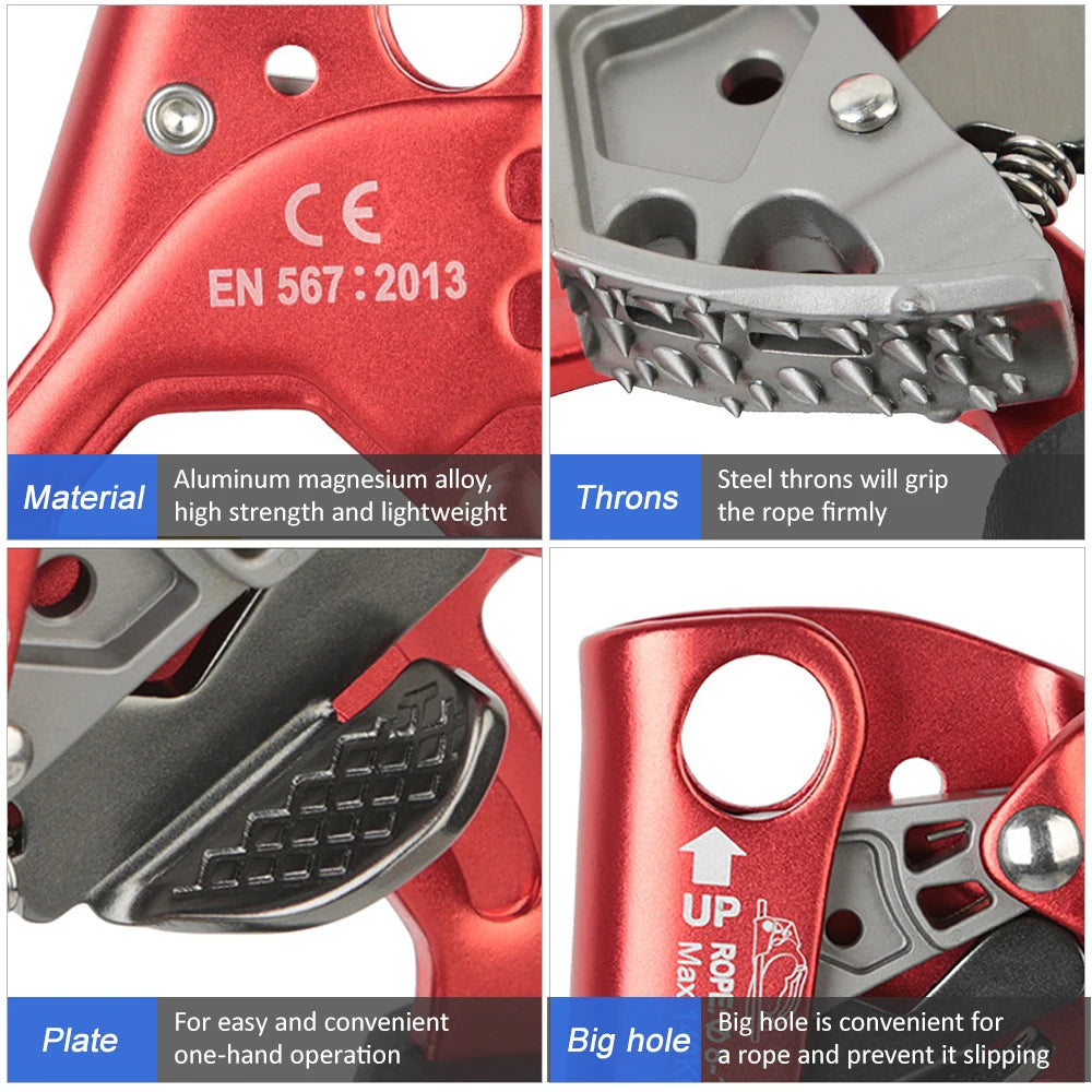 DOACTH Aluminum Hand Ascender for Rock Climbing and Caving