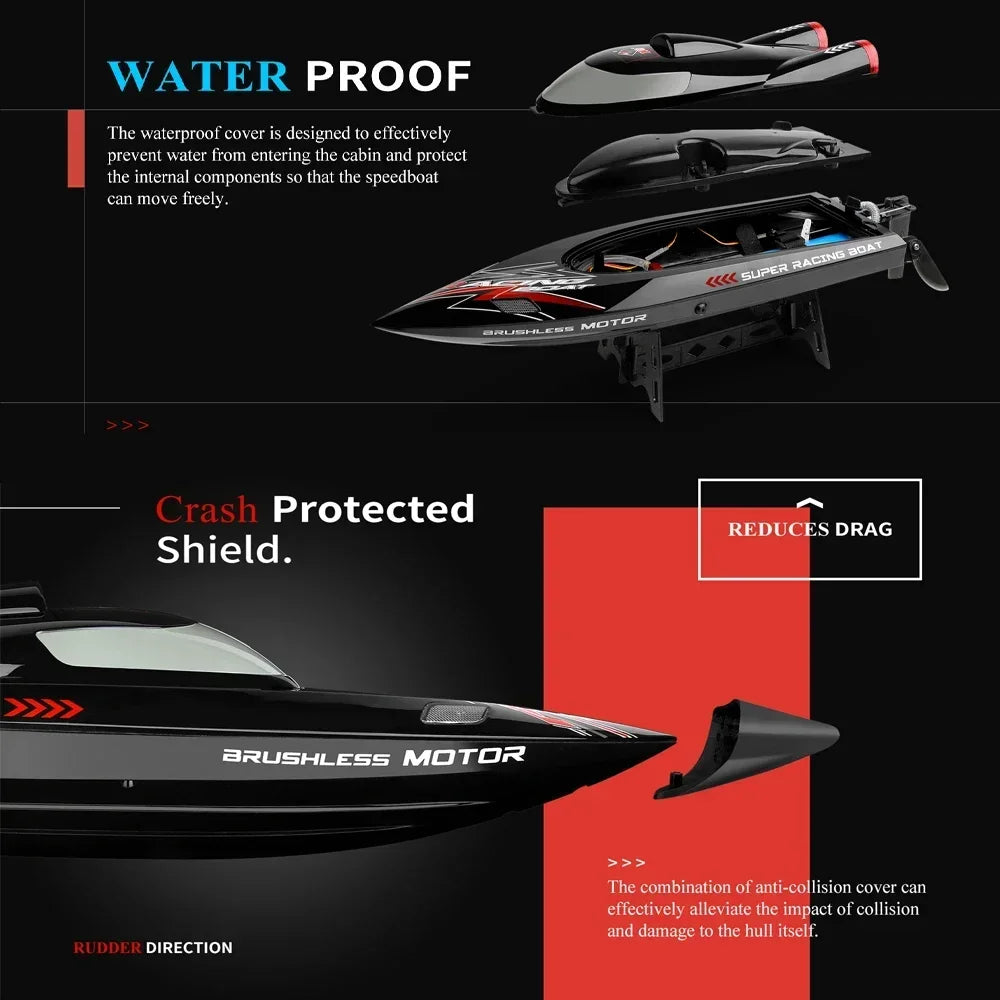 WLtoys WL916 RC Boat 2.4Ghz Brushless High Speed Speedboat