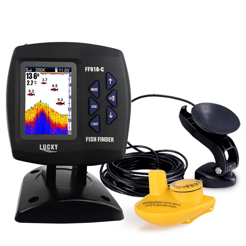 Cable Echo Sounder Sonar Fish Finder Dual Frequency Wired Depth Detector For Angling