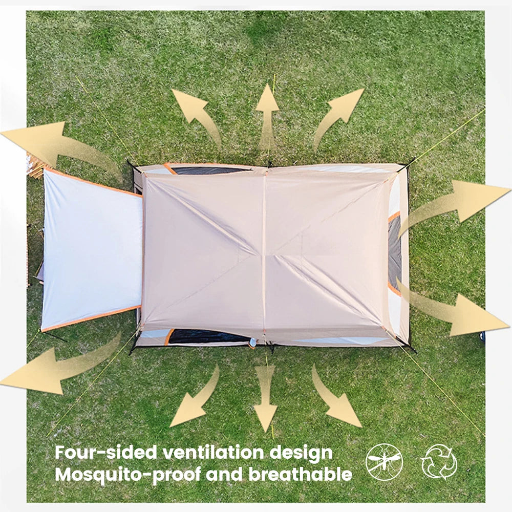 Sonuto Camping Family Tent 3 to 12 Person Double Layer Two Room Rainproof Outdoor Family Camp Gear