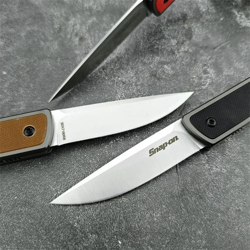 7190 Folding Knife 8Cr13Mov Steel Blade 420 Steel Inset G10 Handle Portable Fruit Knife Multi-purpose EDC Cutting Knife