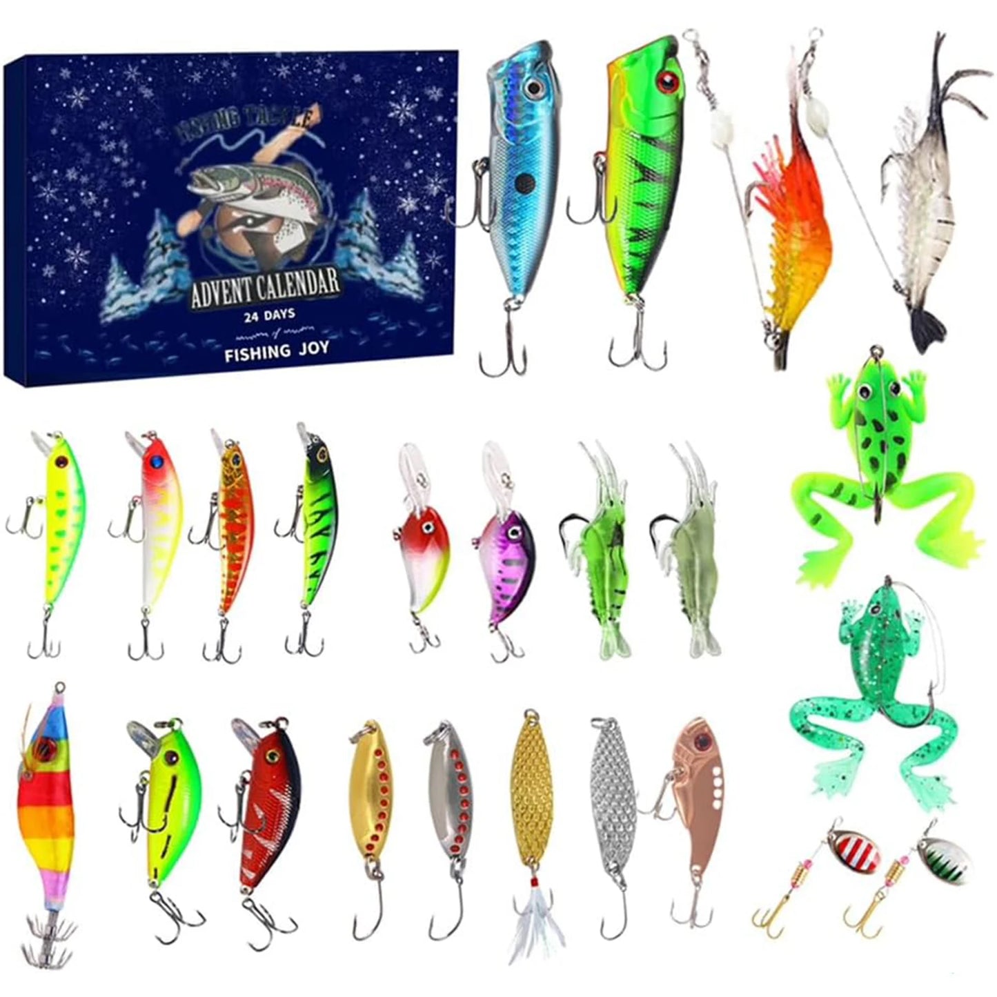 2025 Fishing Advent Calendar Fishing Lure Advent Calendar Fishing Christmas Advent Calendar Xmas Surprise Gift for Men