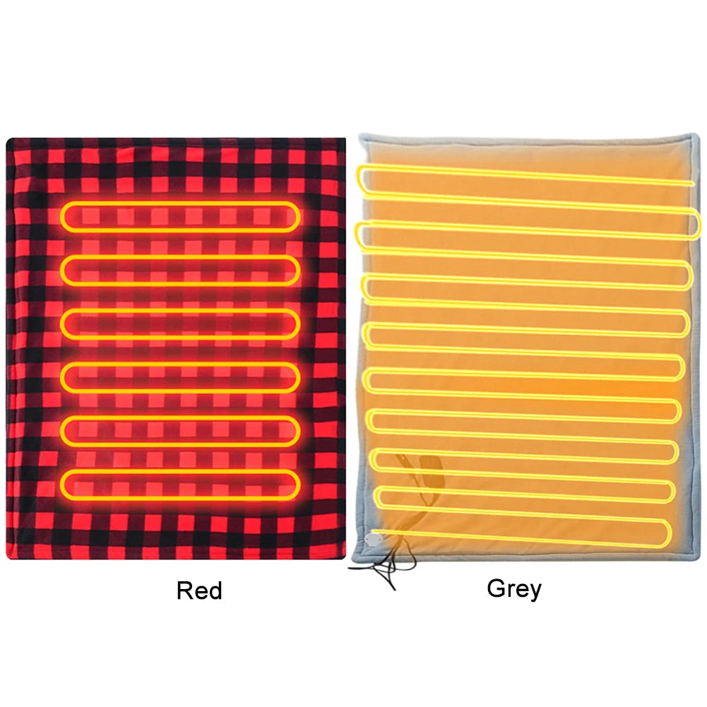 NoHign Car Electric Heated Blanket 12V Auto Off Camping