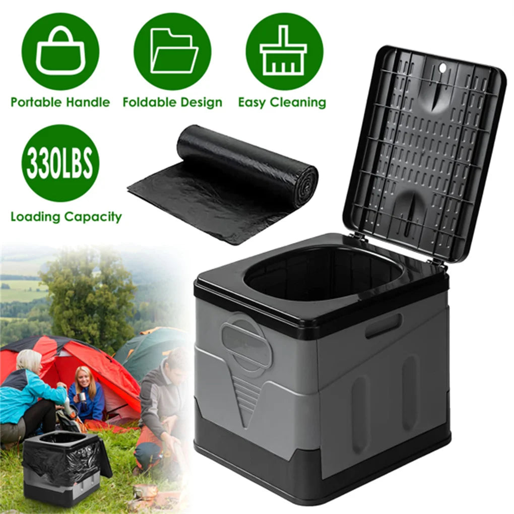 Electric Portable Folding Camp Toilet With Carry Bag And Lid
