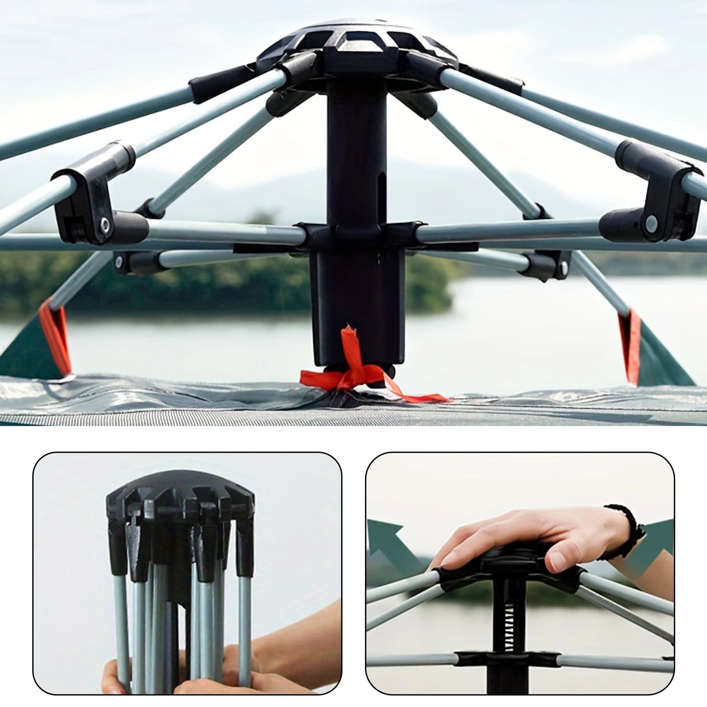 Pakicetus Pop Up Camping Tent Waterproof Skylight 4 Person