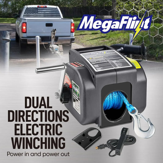 XMSJ HeavyDuty Trailer Winch Reversible Electric 12V DC CommercialGradePro Marine