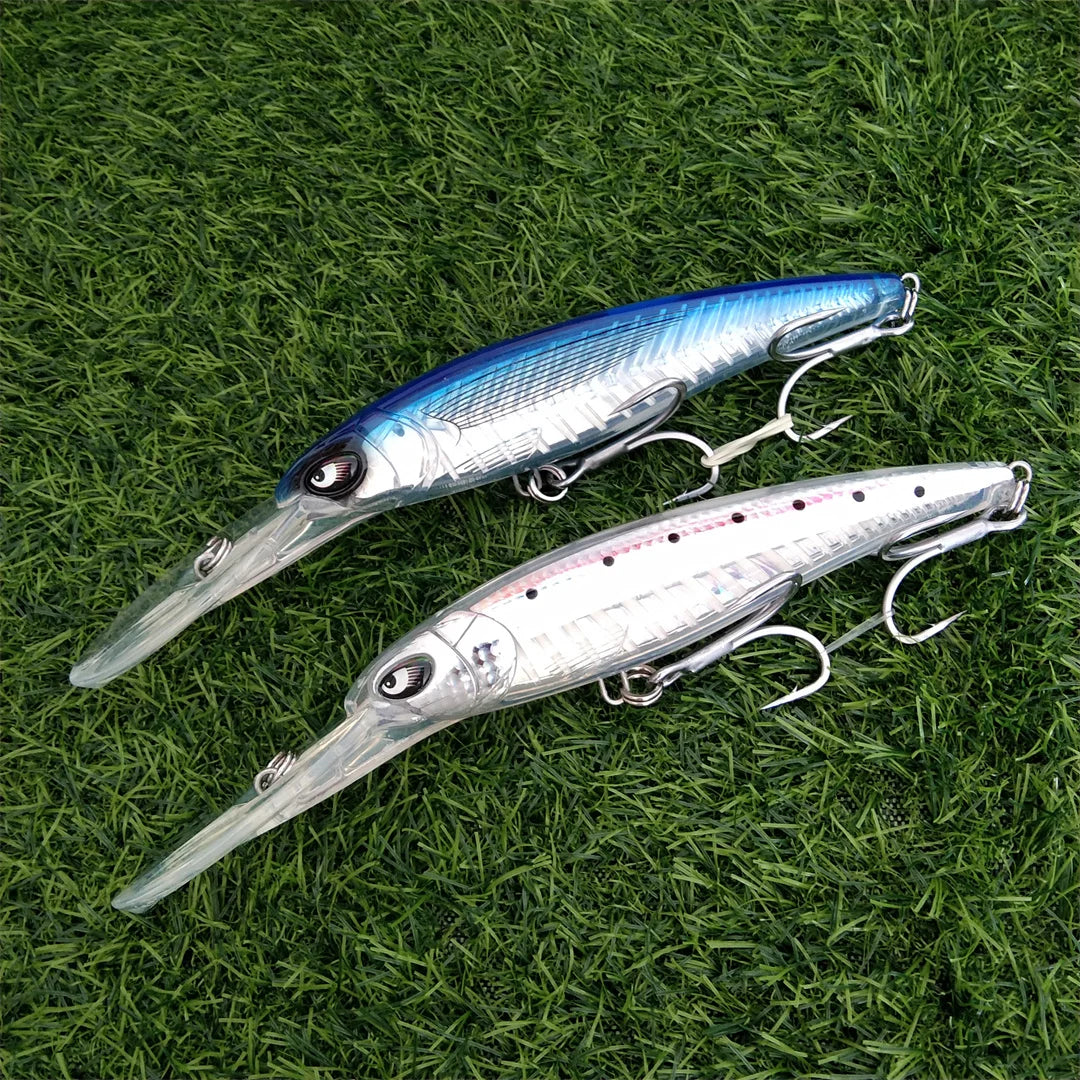 NOEBY Deep Diving Minnow Lure Set Two Pieces Wobbler Crankbait For Sea Bass Pike Fishing