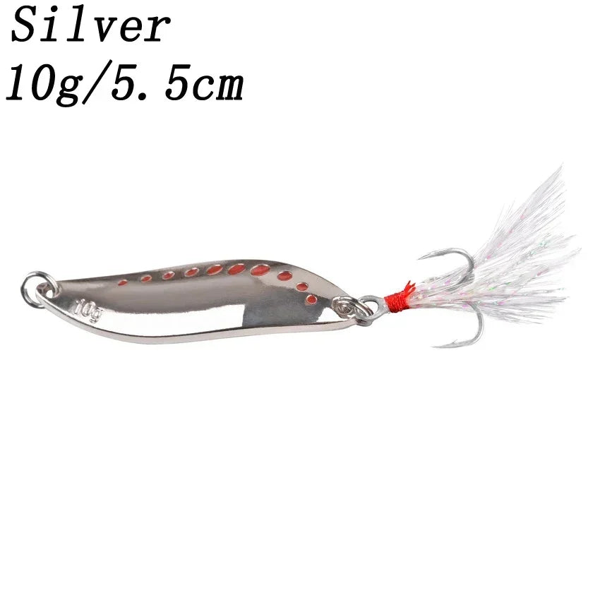 Metal Vib Leech Spinner Spoon Lures For Bass Pike Perch Freshwater Fishing Tackle Gear