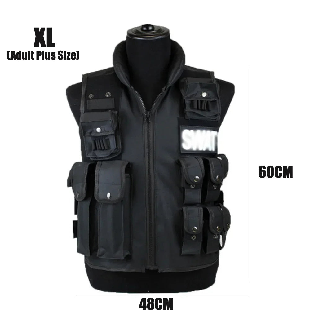 SWAT Multi Pockets Tactical Vest Hunting Outdoor Waistcaot Training CS Game Waist Coat Paintball Modular Security Guard Vests