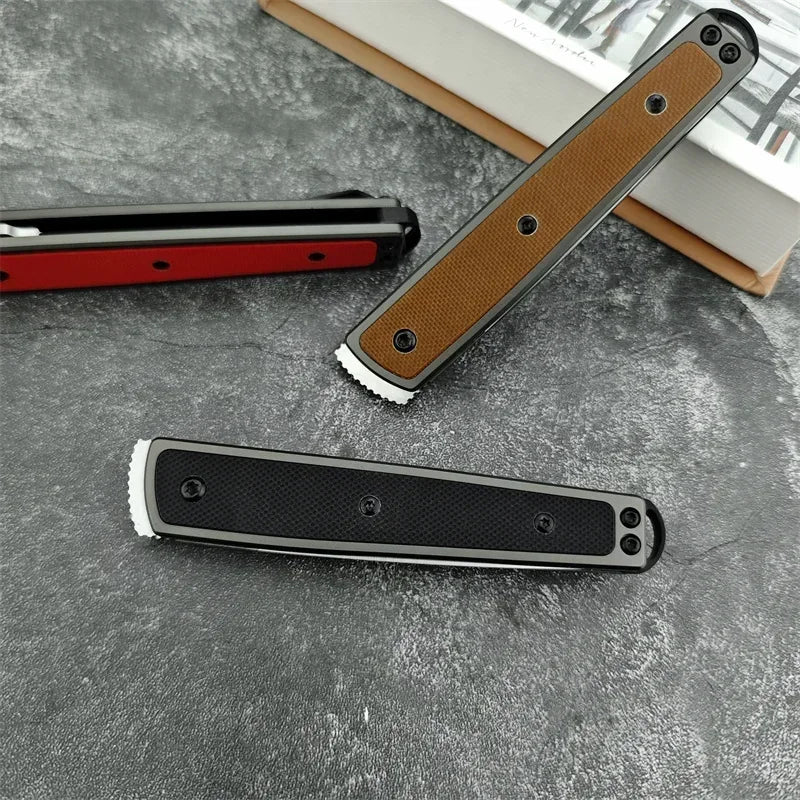 7190 Folding Knife 8Cr13Mov Steel Blade 420 Steel Inset G10 Handle Portable Fruit Knife Multi-purpose EDC Cutting Knife