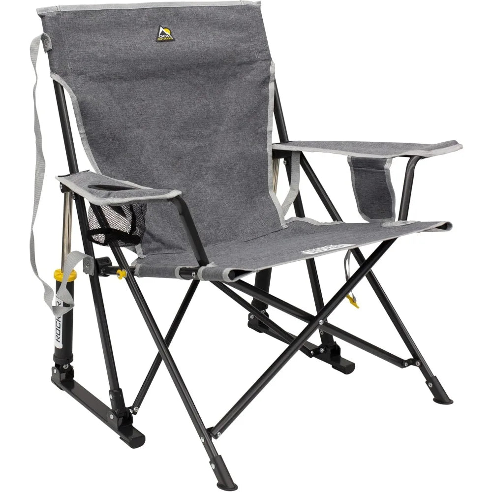 GCI Outdoor Kickback Rocker Rocking Chair Beverage Holder