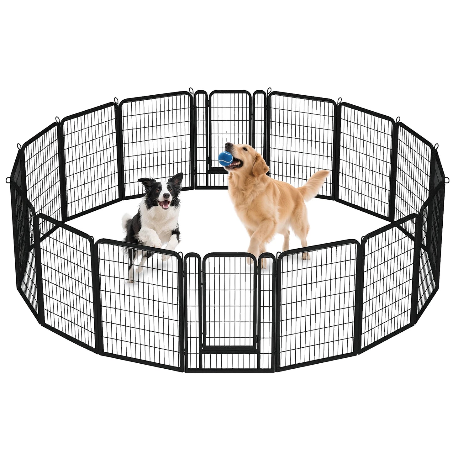 Heavy Duty Iron Dog Playpen With Door Foldable Pet Fence