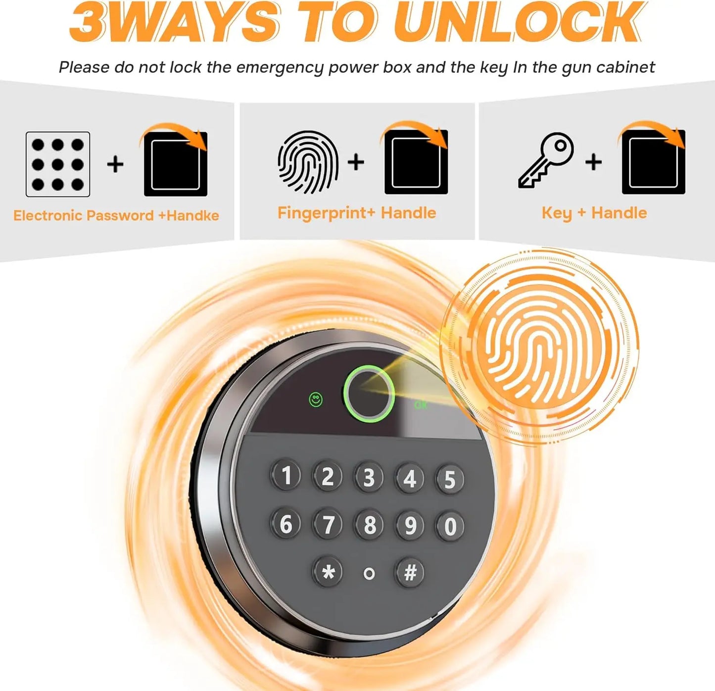 8-12 Fingerprint Gun Safe for Rifles and Pistols,No Assembly Required,Gun Safes for Rifle and Password Lock,Gun Cabinet for Home