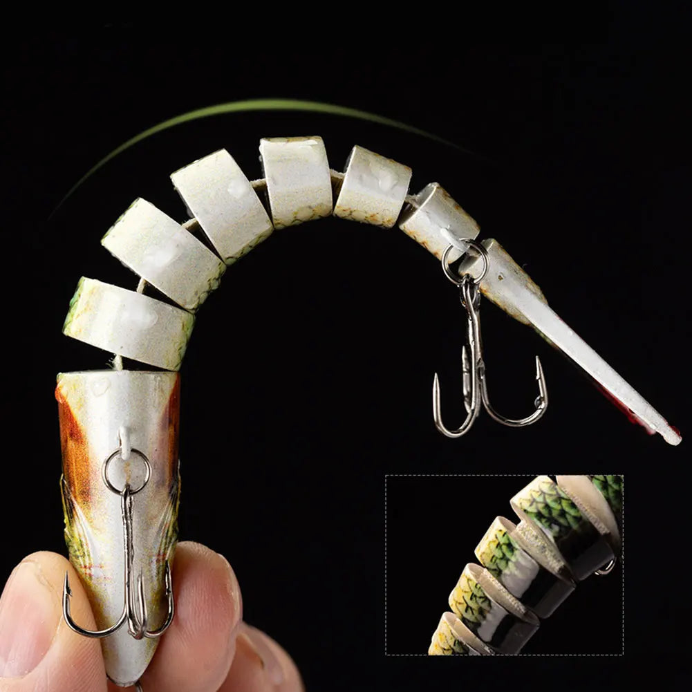 Sinking-Deep Wobblers Lures Three-Piece Multi-Section Swimbait for Pike Carp Angling