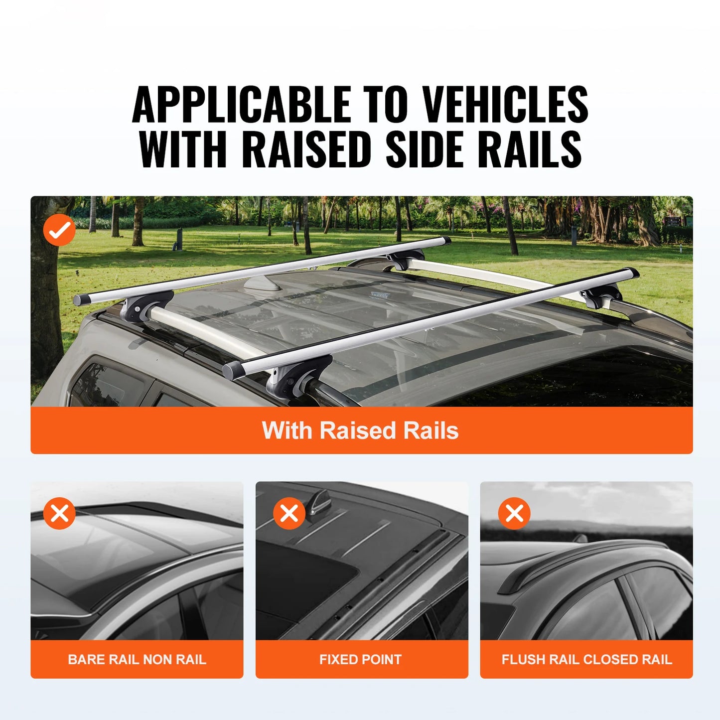 SucceBuy Aluminum Roof Rack Crossbars For SUVs And Sedans Adjustable Luggage Carrier 200 Lbs Capacity