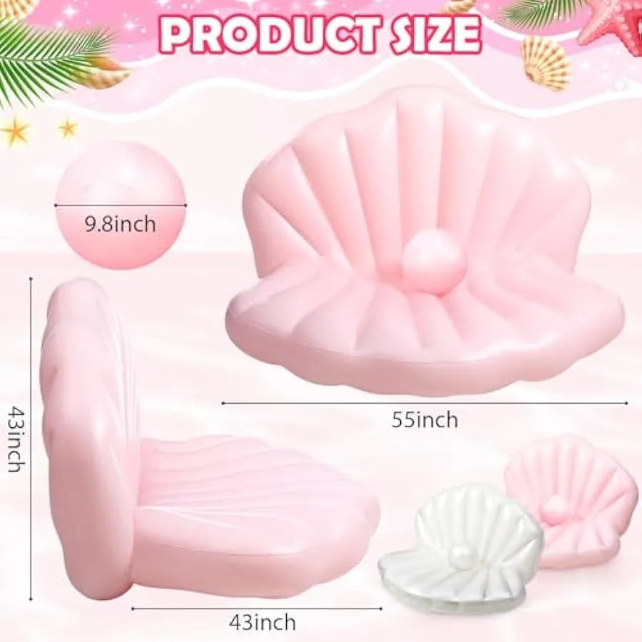 Hign Concerned Seashell Pool Float Set With Pearl Ball