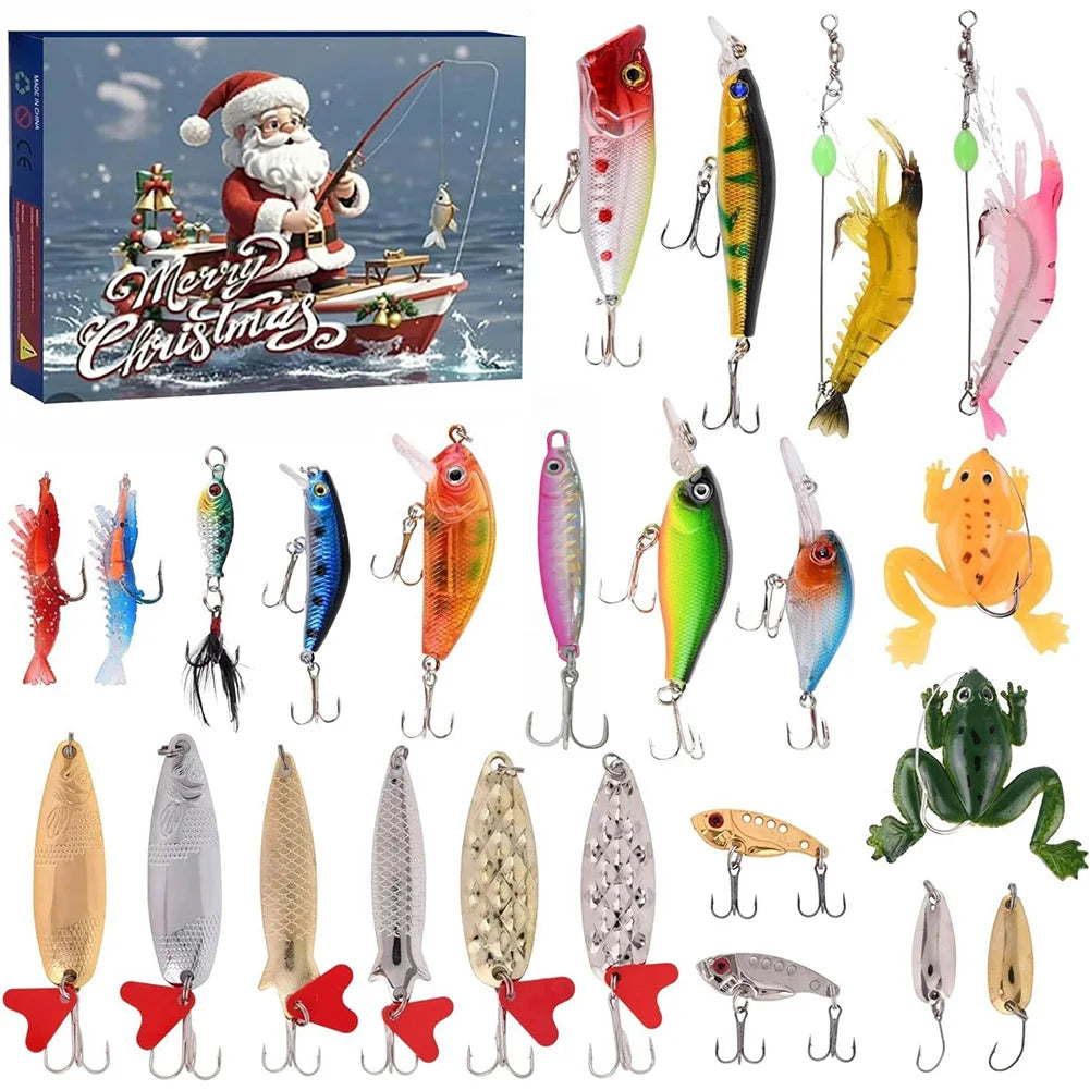 Shunmaii Fishing Advent Calendar 24 Lurebaits Christmas Countdown for Enthusiasts