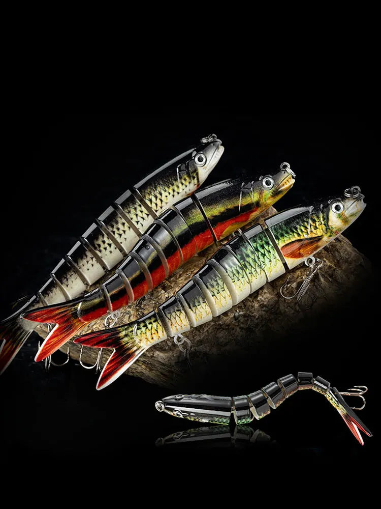 Sinking-Deep Wobblers Lures Three-Piece Multi-Section Swimbait for Pike Carp Angling