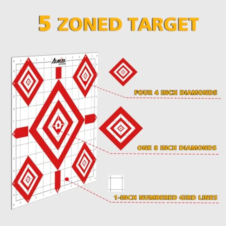 12 Pellet Gun Target Trap with 100pcs 12x12 Sight in Paper Shooting Targets for Outdoor Precision Practice and Recreational Ran