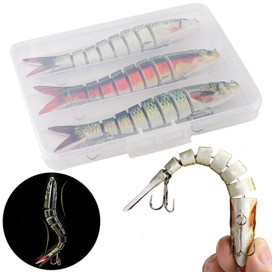 Sinking-Deep Wobblers Lures Three-Piece Multi-Section Swimbait for Pike Carp Angling