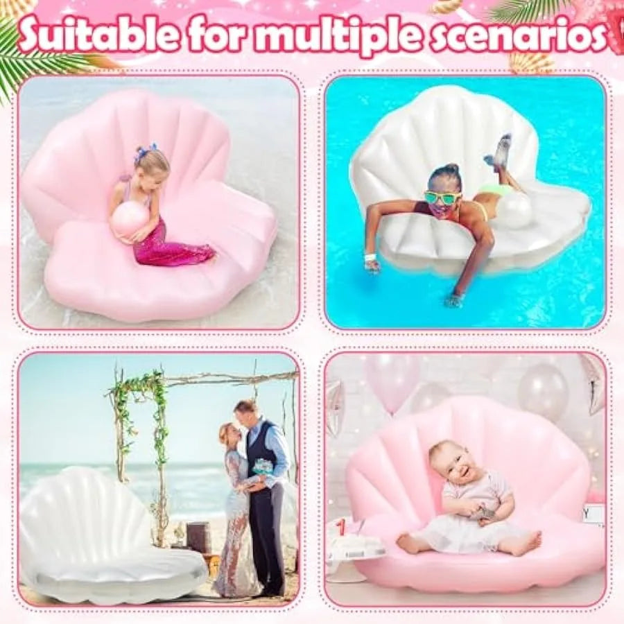 Hign Concerned Seashell Pool Float Set With Pearl Ball