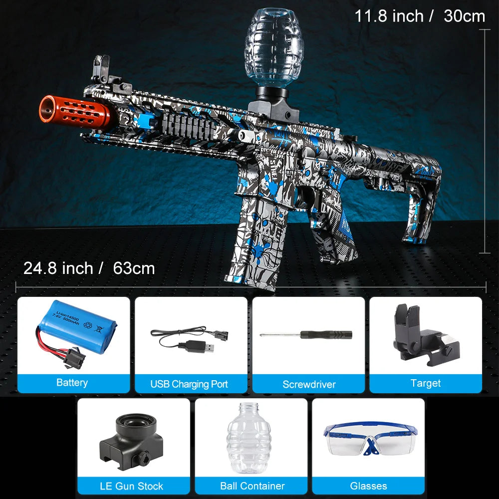 2025 Exclusive Metallic Finish M4 Electric Gel Ball Blaster Toy Gun - High-Speed, Rechargeable Toy Gun, Perfect Gift For Summer