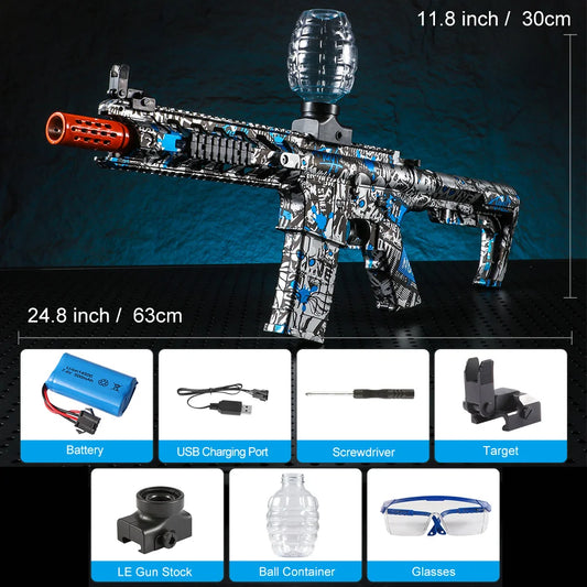 2025 Exclusive Metallic Finish M4 Electric Gel Ball Blaster Toy Gun - High-Speed, Rechargeable Toy Gun, Perfect Gift For Summer