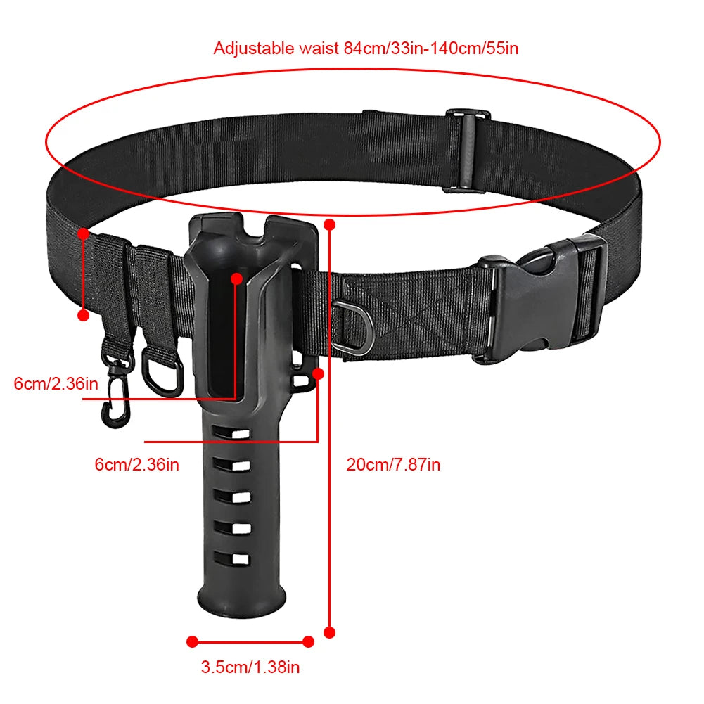 Alloet Fishing Wading Belt Rod Holder Adjustable Waist Belt For Anglers Outdoor Gear