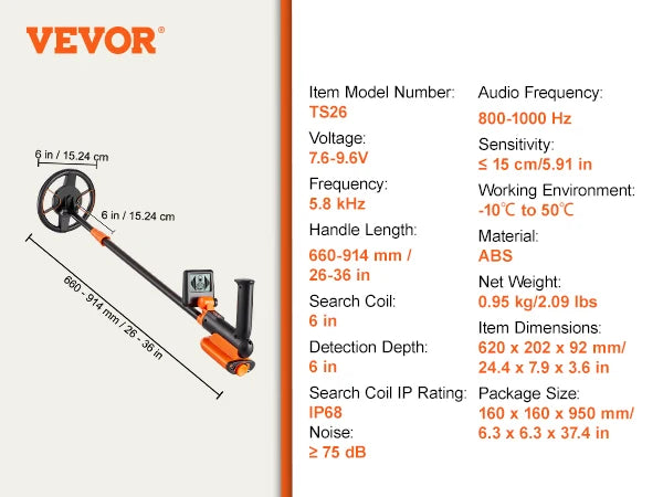SucceBuy Kids Metal Detector With Adjustable Length LCD Display IP68