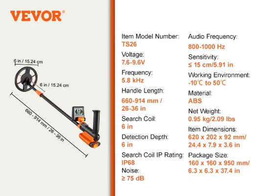 SucceBuy Kids Metal Detector With Adjustable Length LCD Display IP68