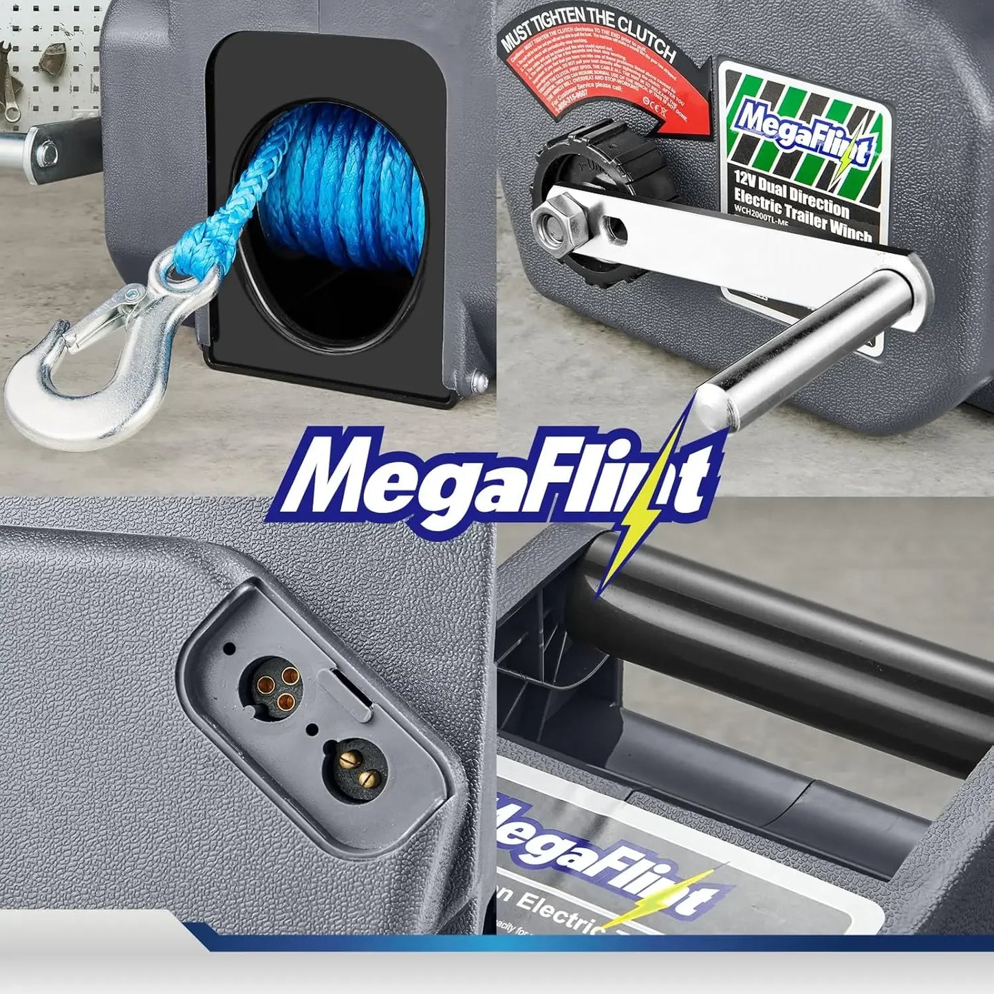 XMSJ HeavyDuty Trailer Winch Reversible Electric 12V DC CommercialGradePro Marine