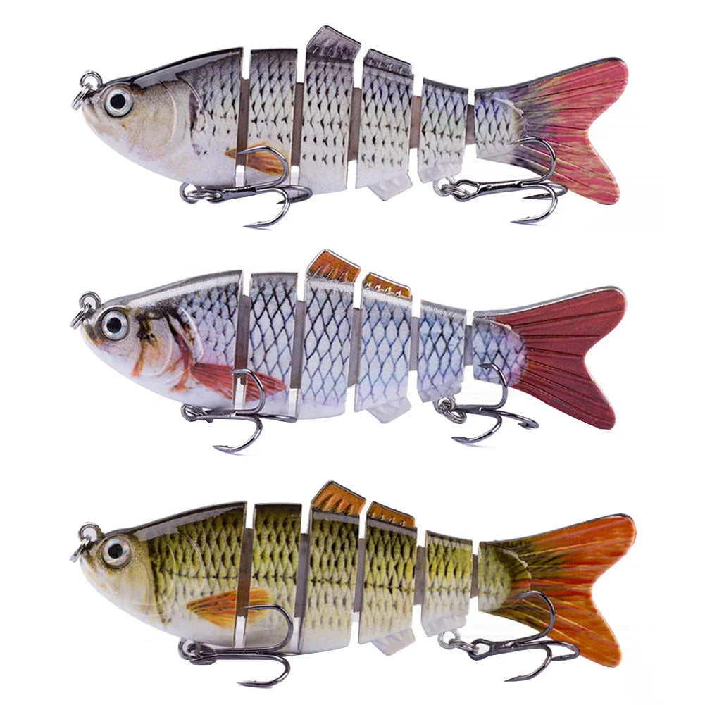 Robotic Fishing Lure With Treble Hooks Multi Jointed Swimbait Lifelike Bionic Swimming Bait
