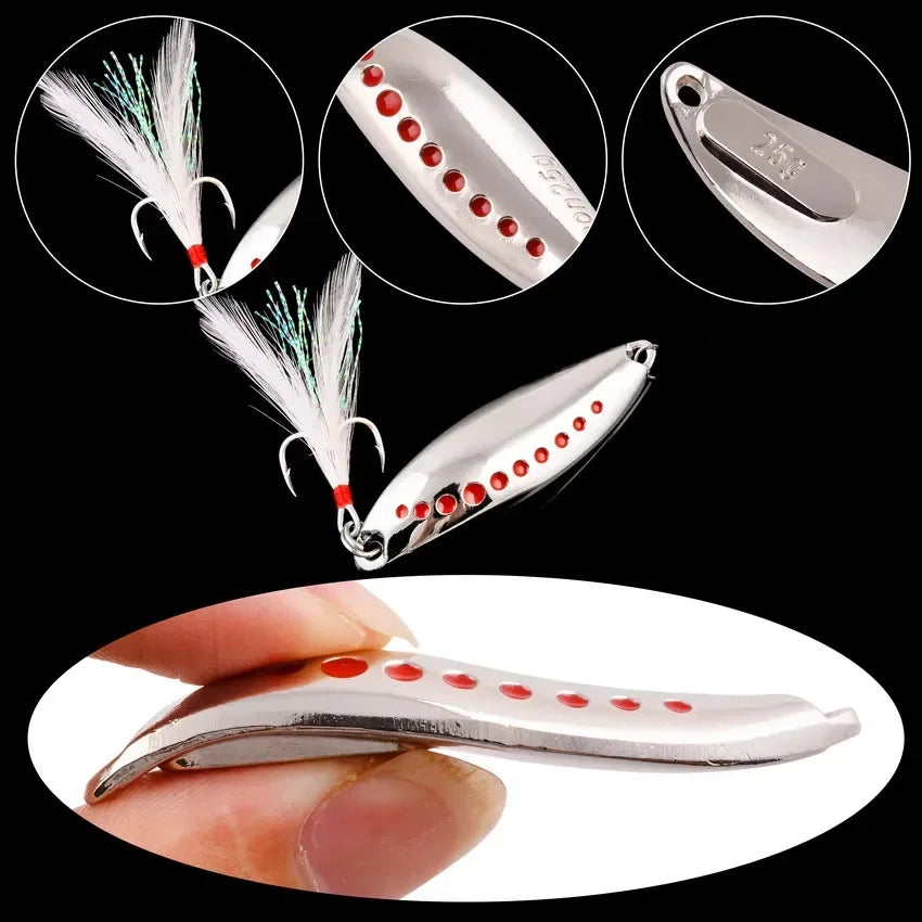 Metal Vib Leech Spinner Spoon Lures For Bass Pike Perch Freshwater Fishing Tackle Gear