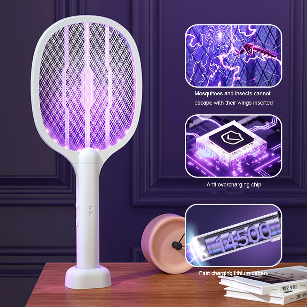 MOJOYCE 2 In 1 Electric Fly Swatter And Mosquito Lamp