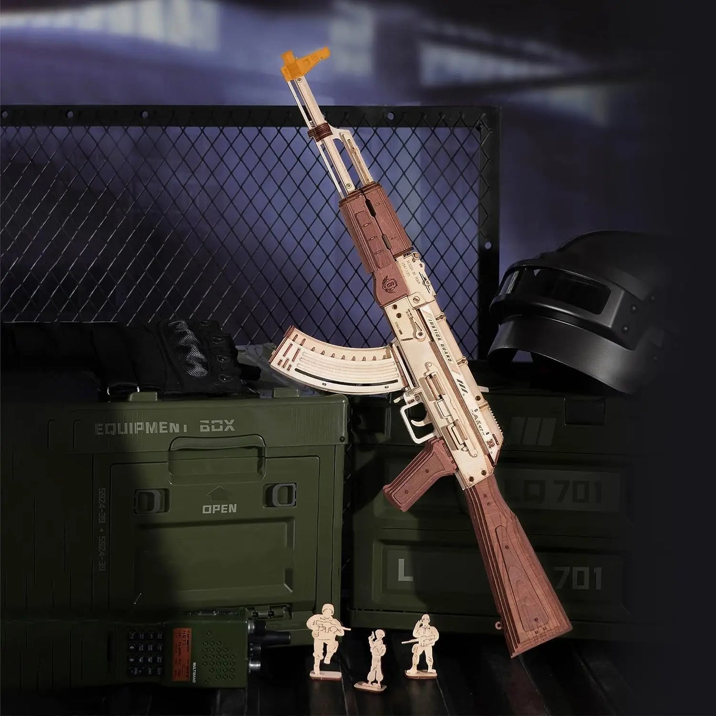 Robotime DIY 3d Wooden Puzzle Toy AK-47 Assault rifle building blocks Shooter Gifts For Children LQ901