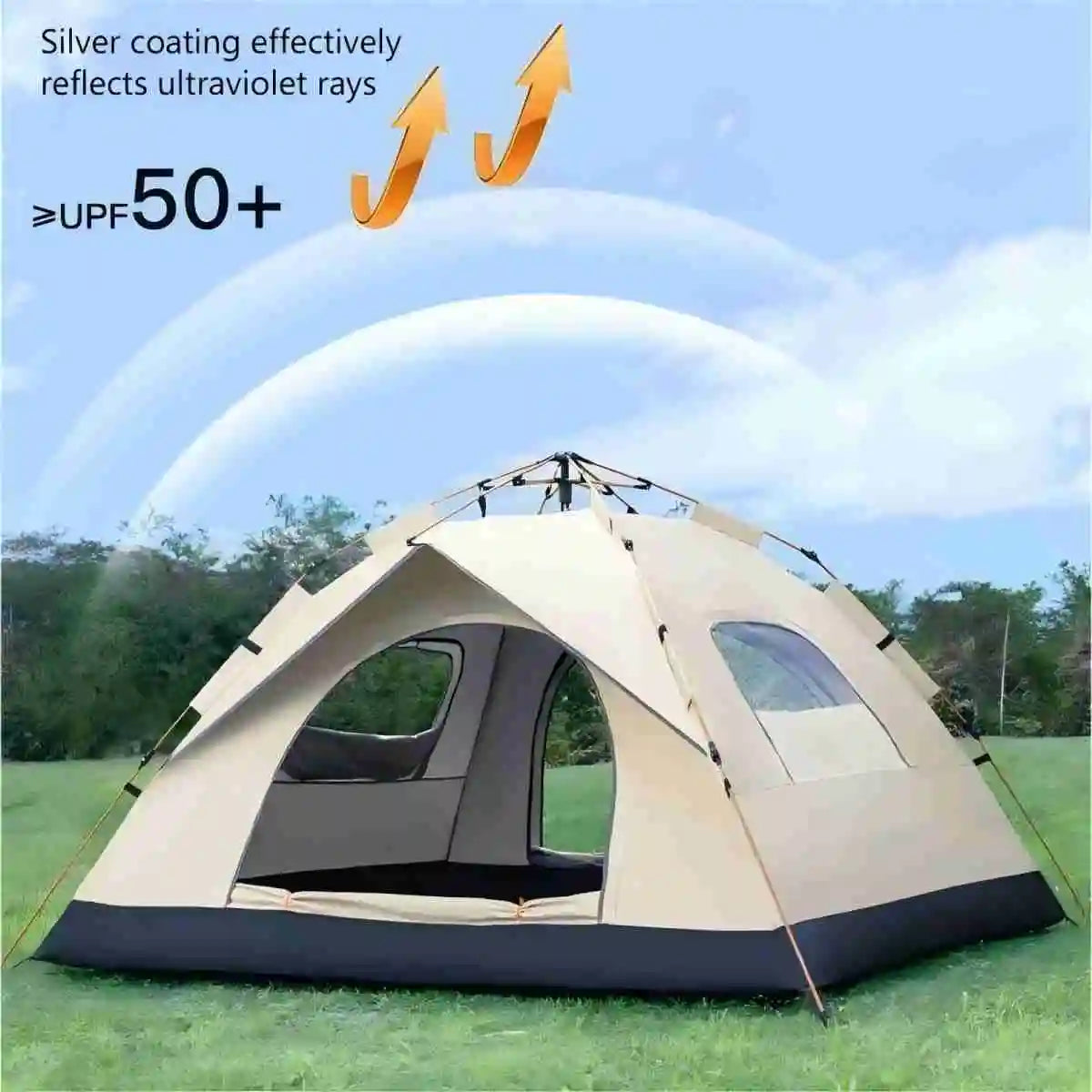 Pakicetus Outdoor Sunshade Camping Tent With Double Doors