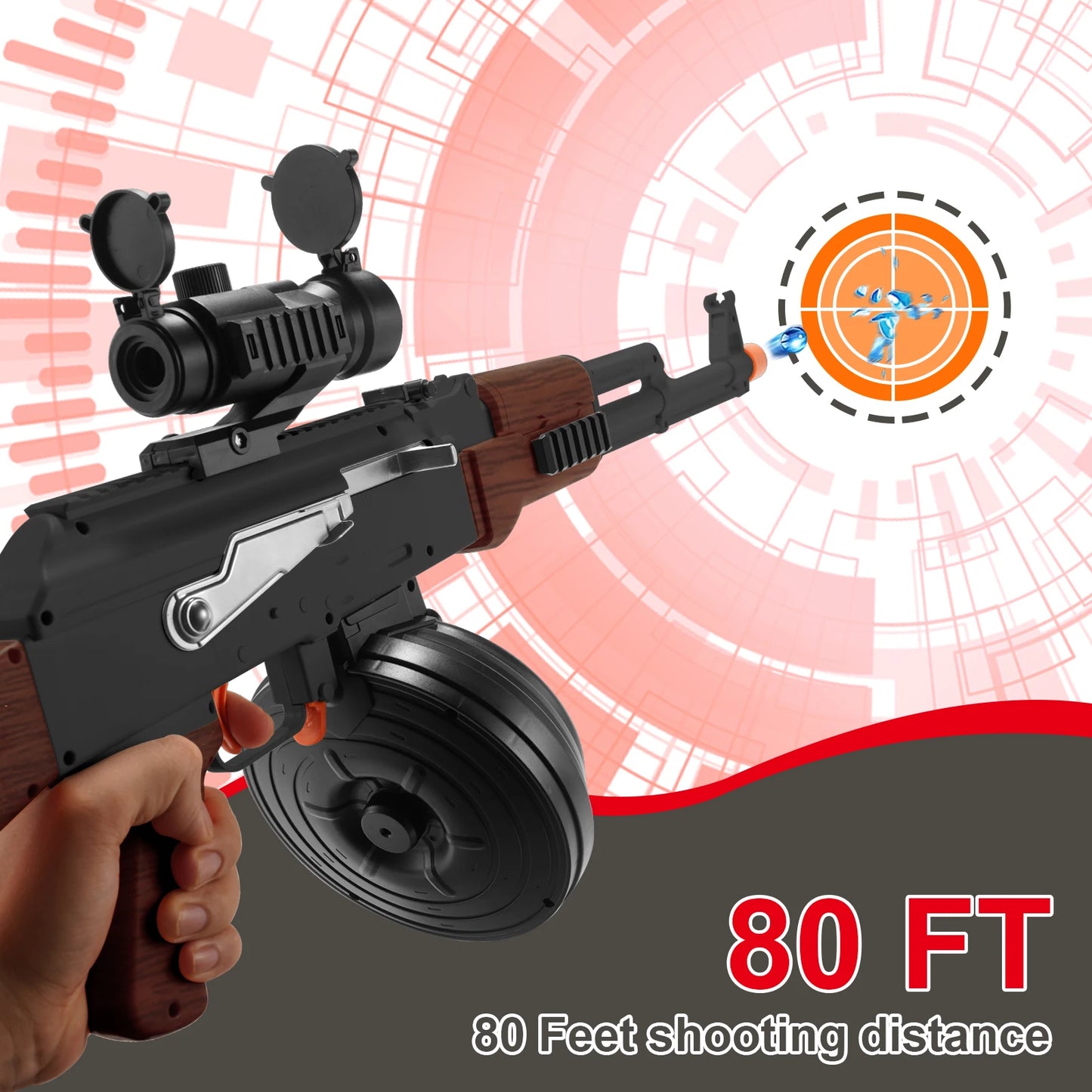 High Speed AKM-47 Electric Gel Balls Gun Toys, Automatic&Manual Dual Modes Water Bullet Blaster, Perfect for Outdoor Games/Gifts