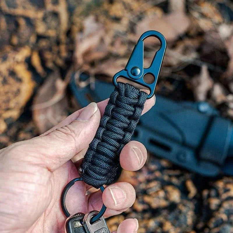 XMSJ Outdoor Paracord Keychain With Carabiner Survival Kit Bottle Opener Emergency Knot Tools Included